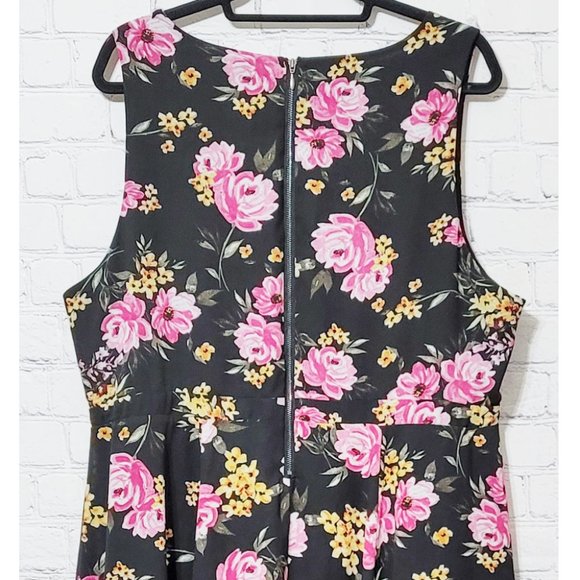 Torrid Black Floral Georgette Maxi Dress 22 - Picture 9 of 12